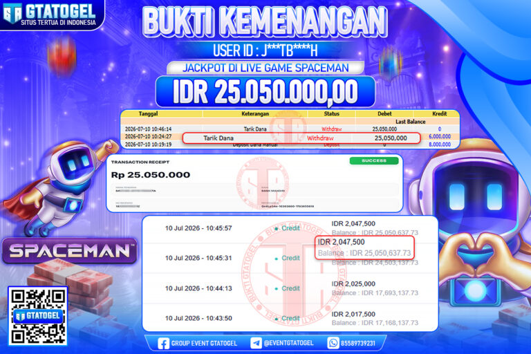 BUKTI WITHDRAW GTATOGEL KEMENANGAN JACKPOT DI LIVE GAME SPACEMAN